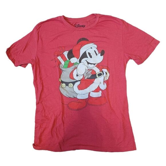Disney Christmas/ Santa mickey tee (L) - Picture 1 of 1